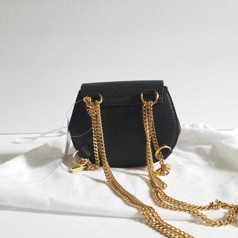 Chloe Drew Leather Crossbody Backpack Black - Picture 11 of 15